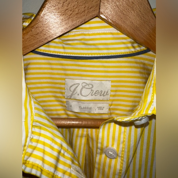J Crew Women’s 4 Classic Fit Crisp Poplin Shirtdress Yellow Stripe Preppy Boho - Picture 4 of 12